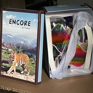 Encore by Fiesso FI-2384 Multi Color Lace up High top Sneaker Sz 11